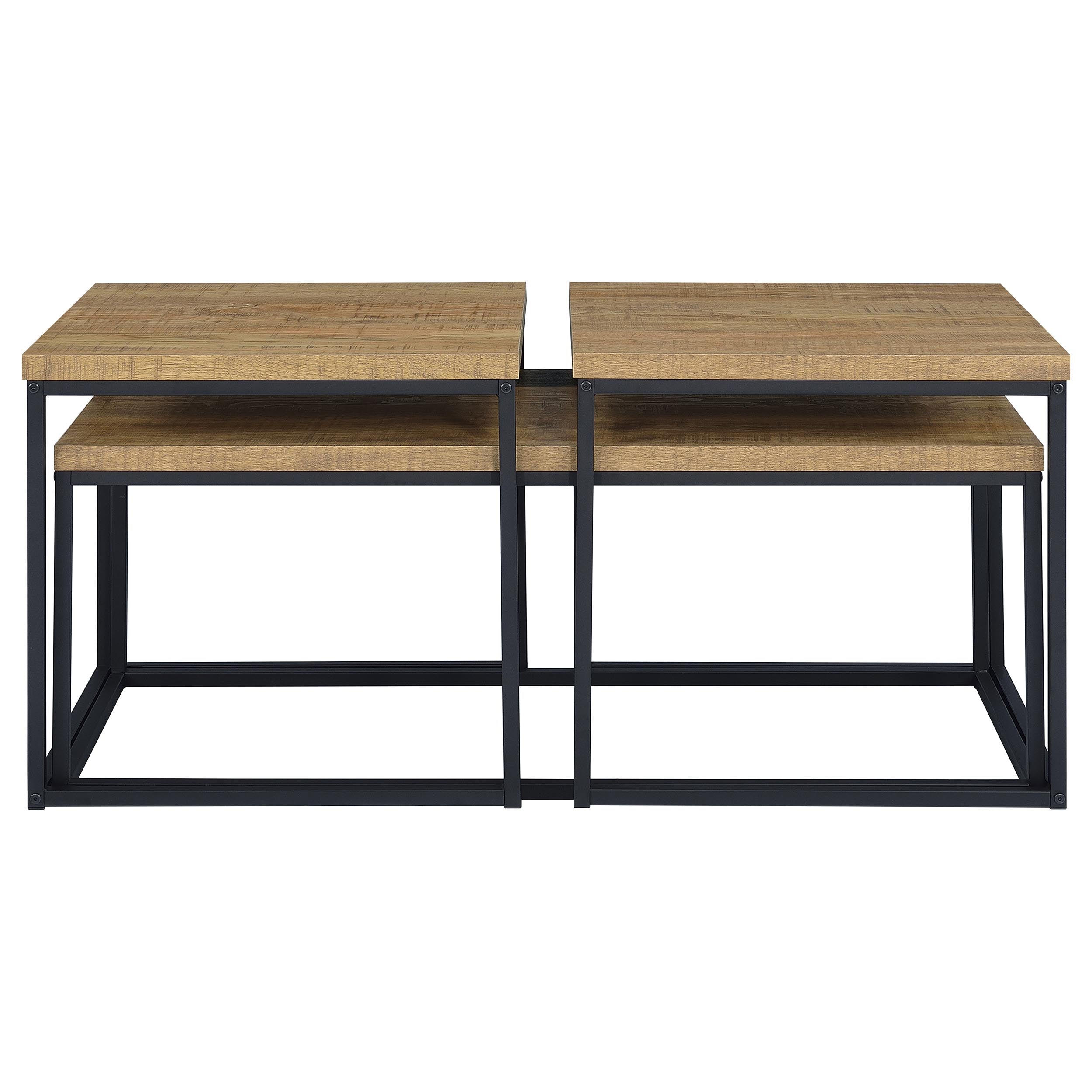 Straden 3-piece Engineered Wood Coffee Table Set Mango and Black