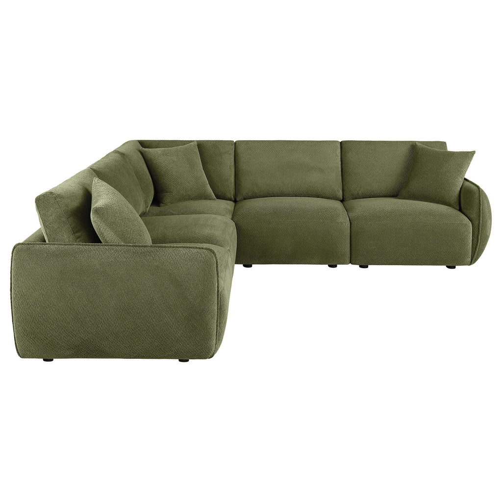 Elysia 6-piece Chenille Upholstered Modular Sectional Sofa Green