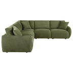 Elysia 6-piece Chenille Upholstered Modular Sectional Sofa Green