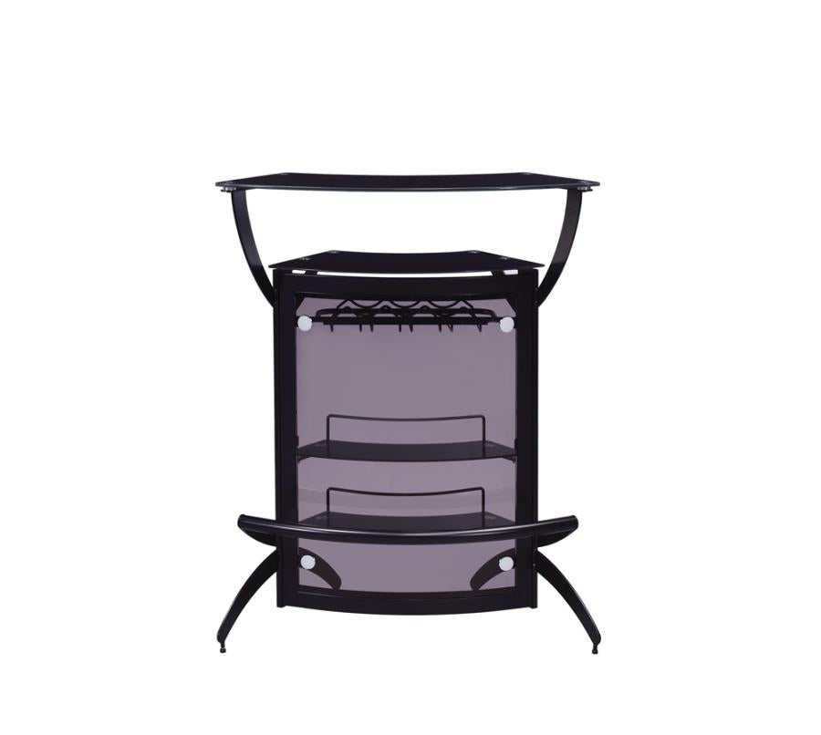 Dallas 2-shelf Curved Freestanding Home Bar Cabinet Silver