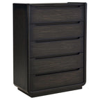 Leandro 5-drawer Bedroom Chest of Drawers Burnished Black - 222495
