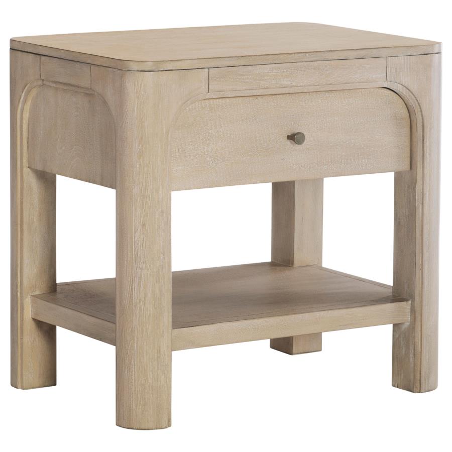 Solano 1-drawer Nightstand Bedside Table Weathered Mango - 222522