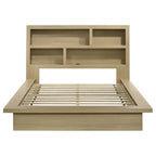 Hendricks Queen Bookcase Headboard Platform Bed Light Oak