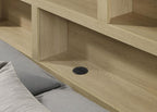 Hendricks Queen Bookcase Headboard Platform Bed Light Oak