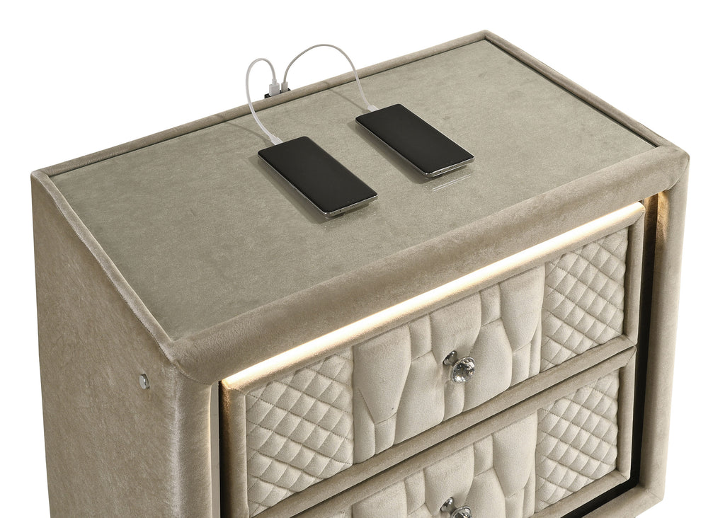 Lorient Drawer LED Nightstand Usb
