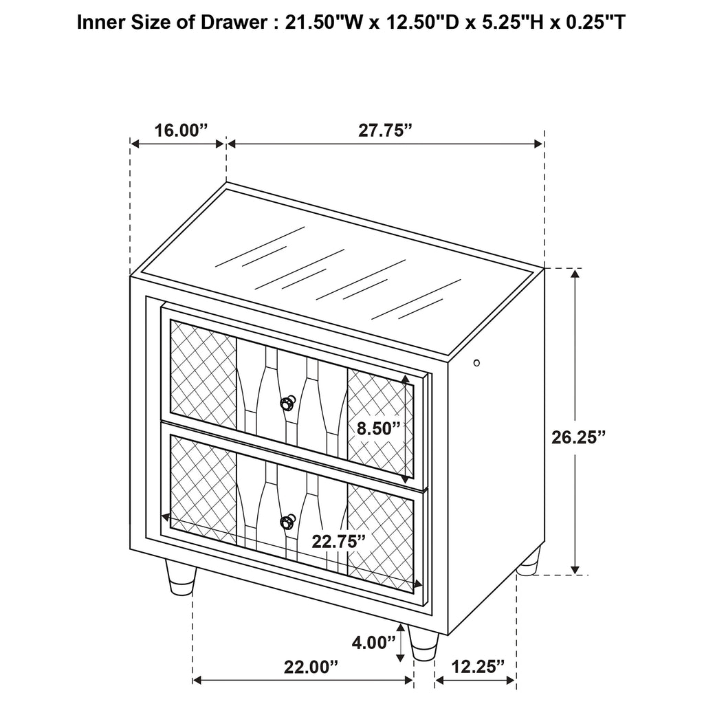 Lorient Drawer LED Nightstand Usb