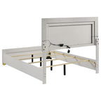 Marceline Wood Full LED Panel Bed White