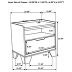 Henderson Medium Oak 1-drawer LED Nightstand Bedside Table