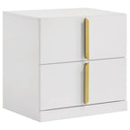 Ines 4-piece Eastern King Bedroom Set Navy and White High Gloss