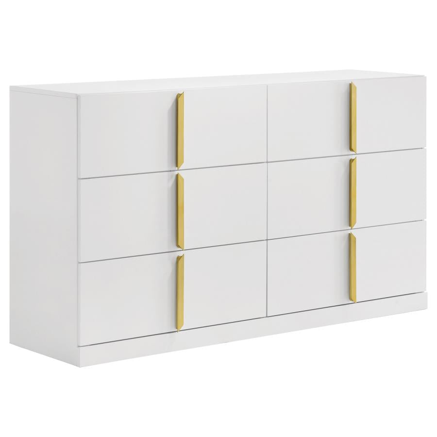 Ines 4-piece Eastern King Bedroom Set Navy and White High Gloss
