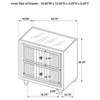 Ravenne Black 2-drawer Velvet Upholstered LED Nightstand with USB