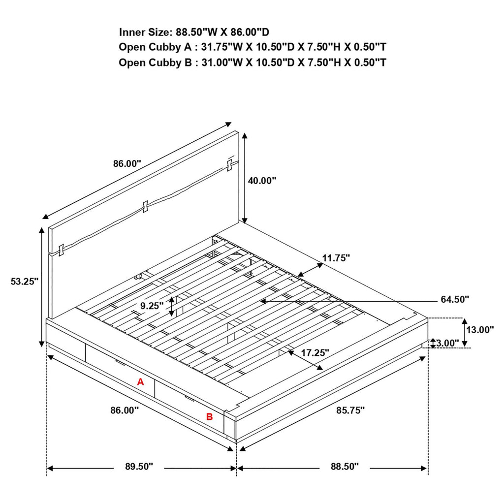 Winslow Smokey Walnut & Coffee Bean Storage Eastern King Bed