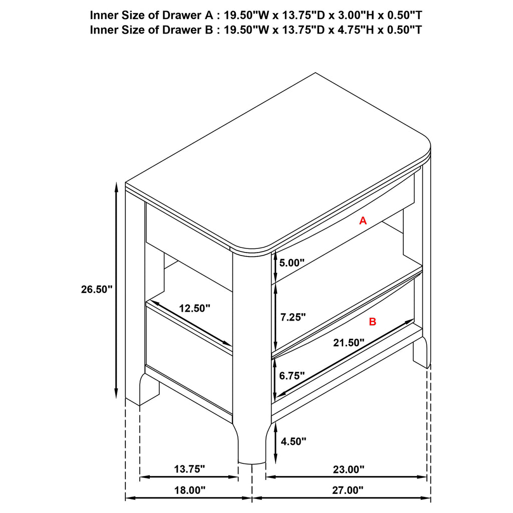 Maderia Walnut Nightstand