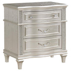Evangeline 3-drawer Nightstand Silver Oak - 223392