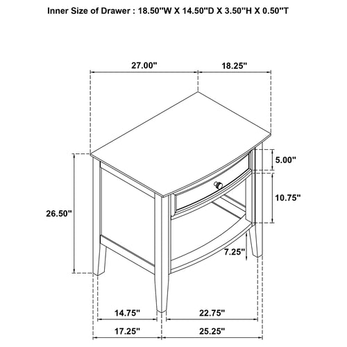 Bexhill White Nightstand