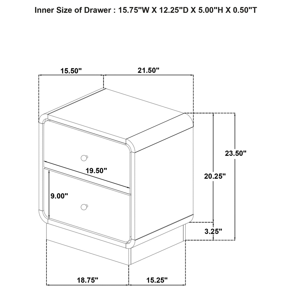 Cavelle Black Nightstand