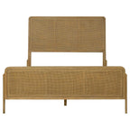 Arini Rattan Queen Panel Bed Sand Wash and Natural Cane