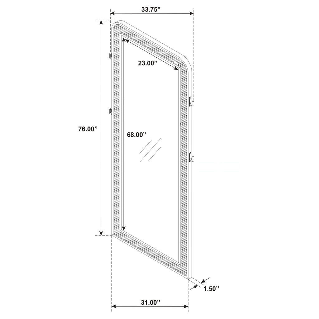 Arini Black Floor Mirror