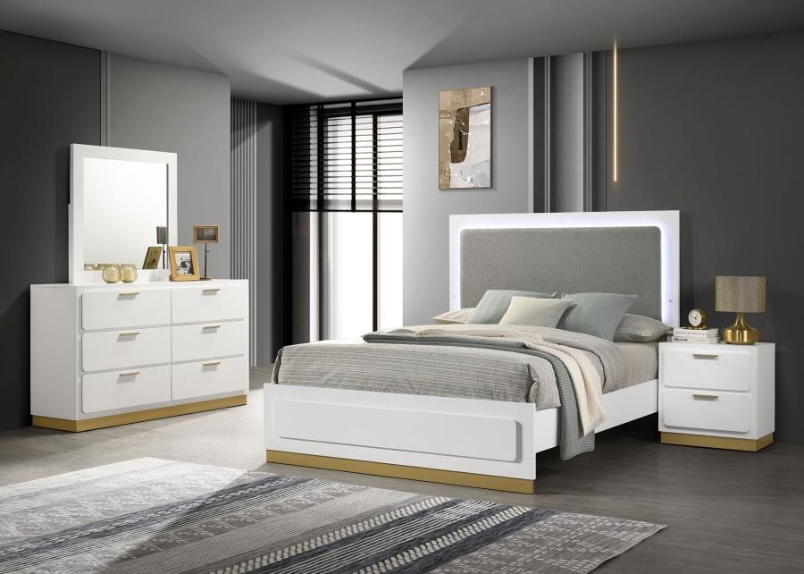 Caraway 4-piece Eastern King Bedroom Set White - 224771KE-S4
