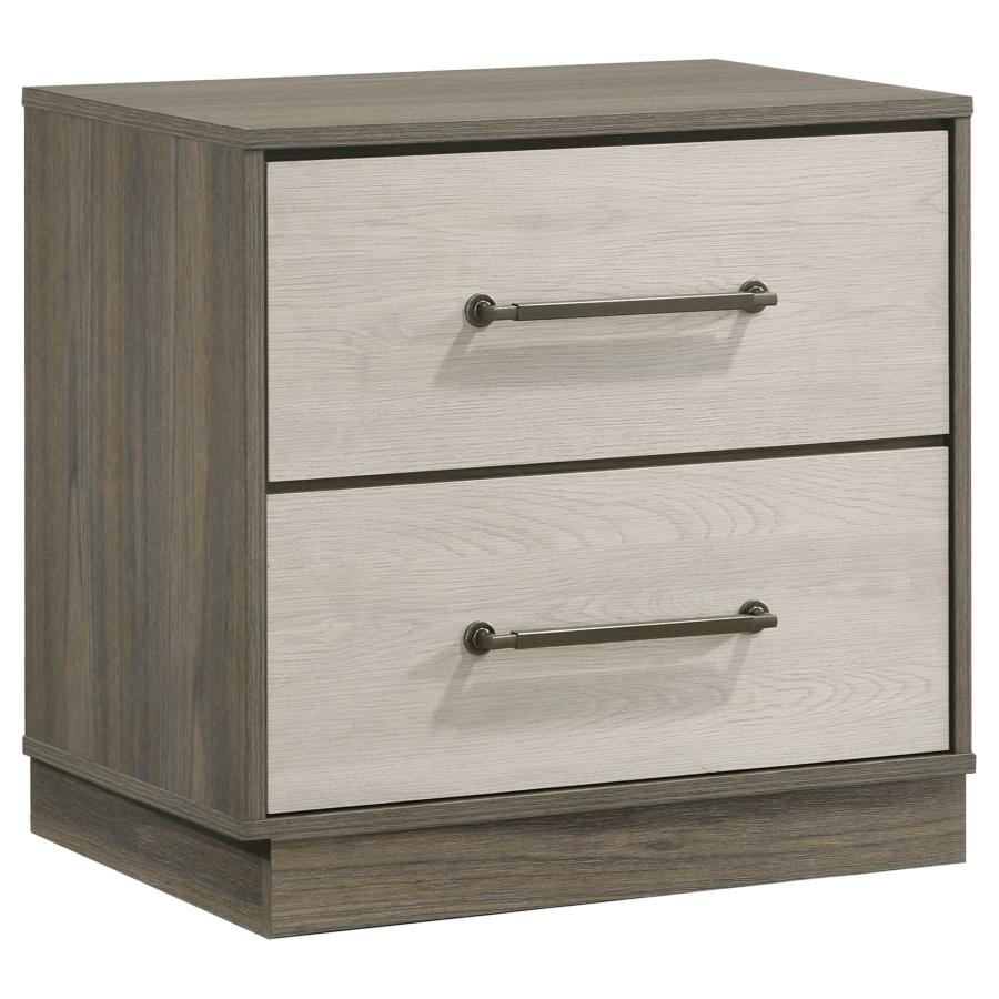 Fenwick 2-drawer Nightstand Bedside Table Grey Oak - 224982