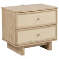 Kailani 2-drawer Nightstand Bedside Table Beige Oak - 225042