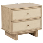 Kailani 2-drawer Nightstand Bedside Table Beige Oak - 225042