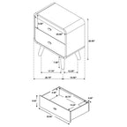 Robyn Light Ash 2-drawer Nightstand Bedside Table