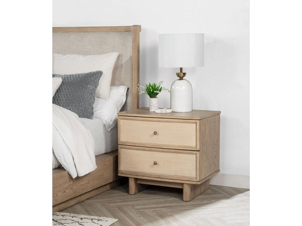 Kailani 2-drawer Nightstand Bedside Table Beige Oak