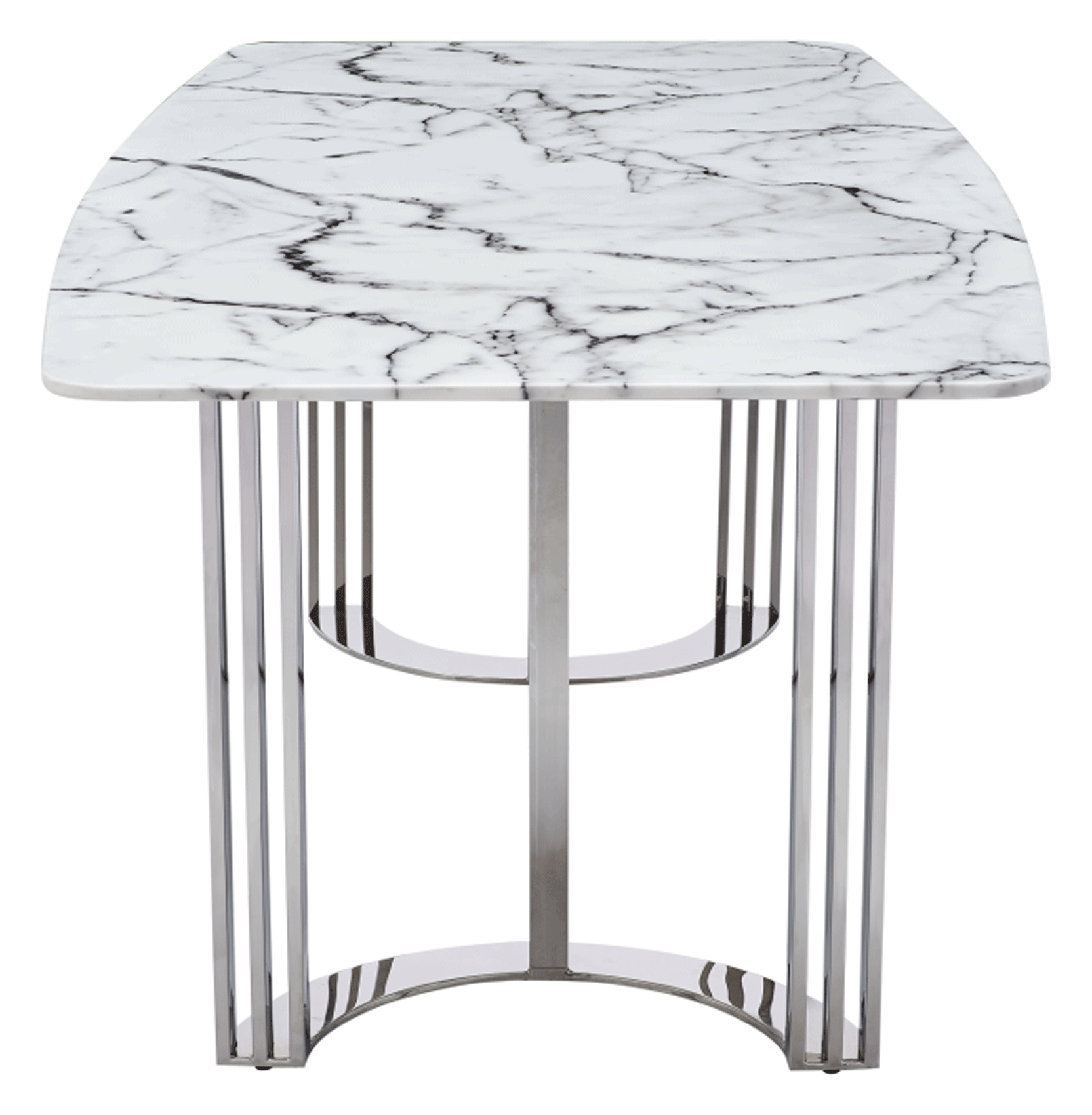 ESF Furniture - 131 Silver Marble 8 Piece Dining Room Set w-1ext in Silver - 131DININGTABLESS-8SET