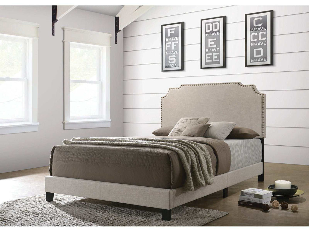 Tamarac Upholstered Full Panel Bed Beige