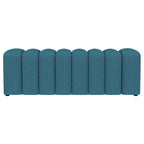 Summer Fabric Upholstered Tufted Accent Bench Peacock Blue