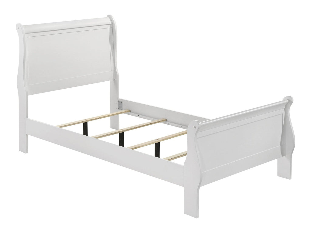 Louis Philippe 47-inch Full Sleigh Panel Bed White