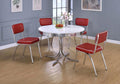 Retro 5-piece Round Dining Table Set White and Red - 2388-S5R