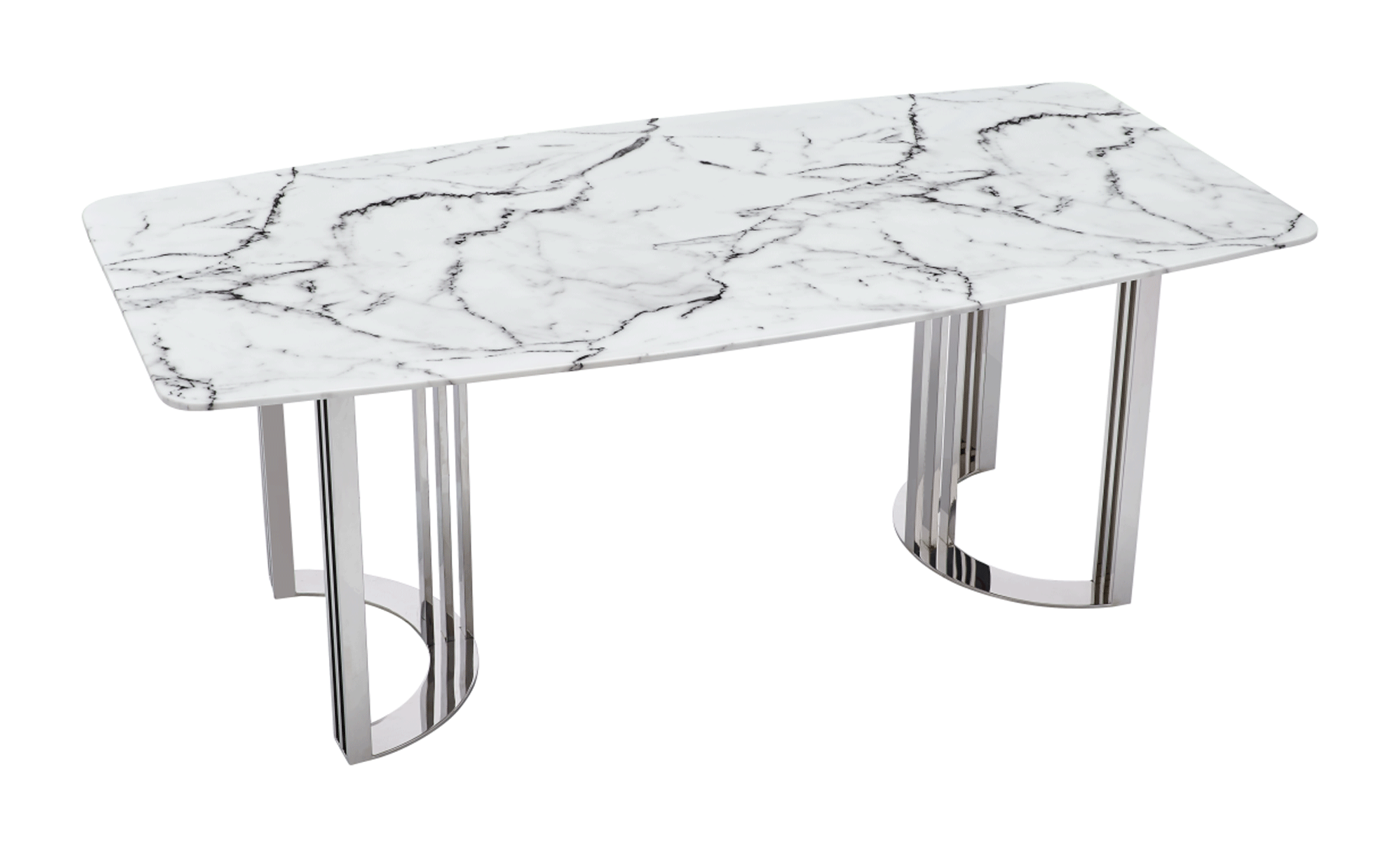 ESF Furniture - 131 Silver Marble 8 Piece Dining Room Set w-1ext in Silver - 131DININGTABLESS-8SET