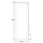 Soline 22 x 61 Inch Framed Standing Floor Mirror Silver