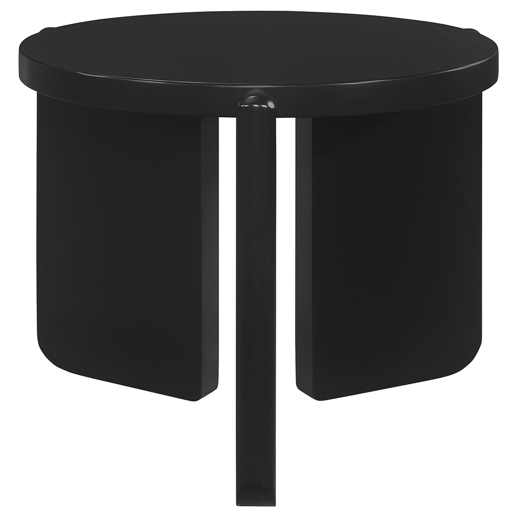 Cordova Round Solid Wood Coffee Table Black