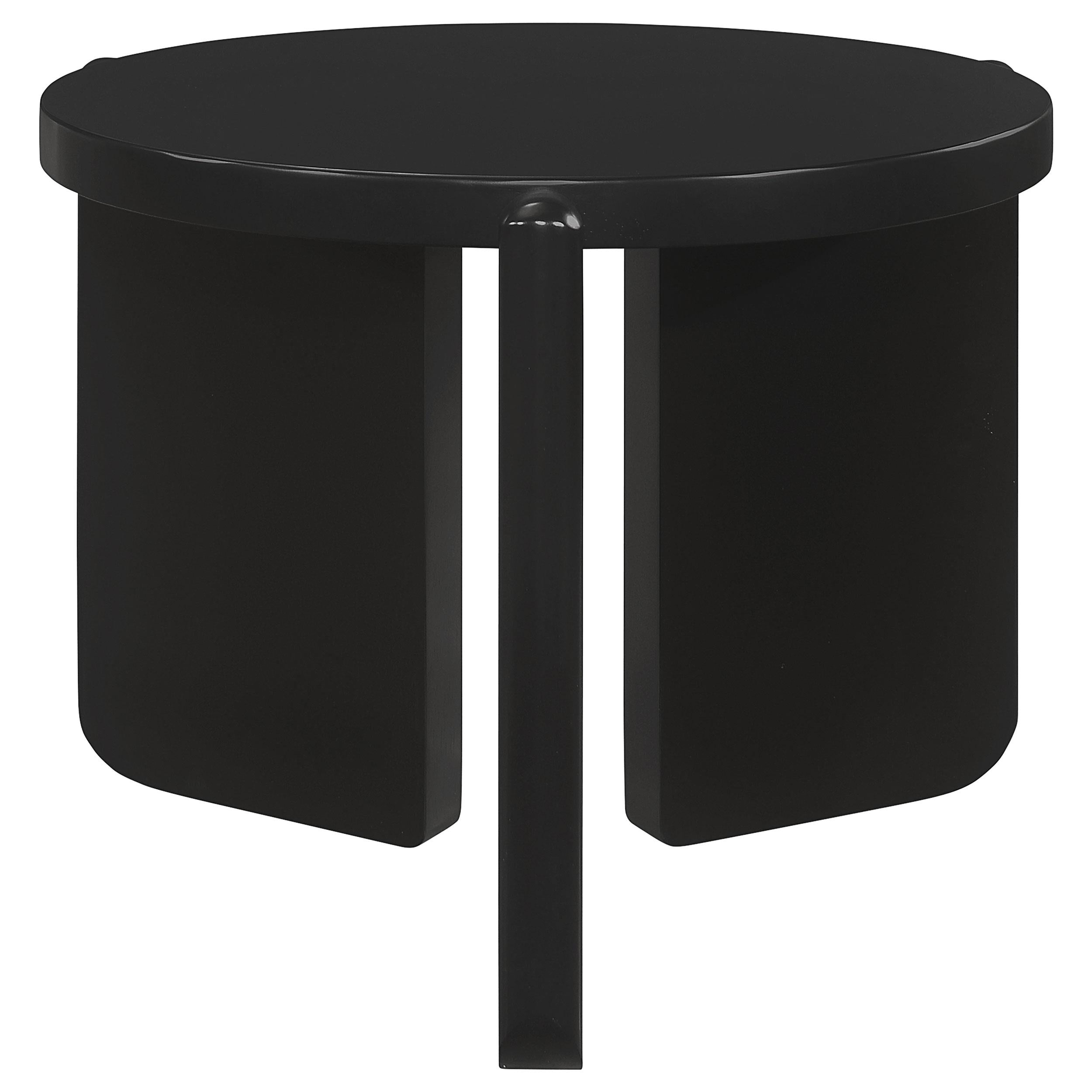 Cordova Round Solid Wood Coffee Table Black