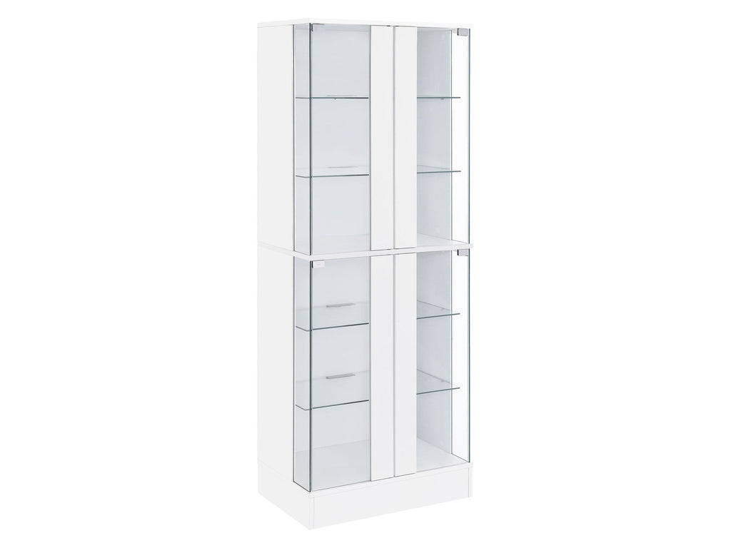 Cabra 4-door LED Curio Display Cabinet White High Gloss