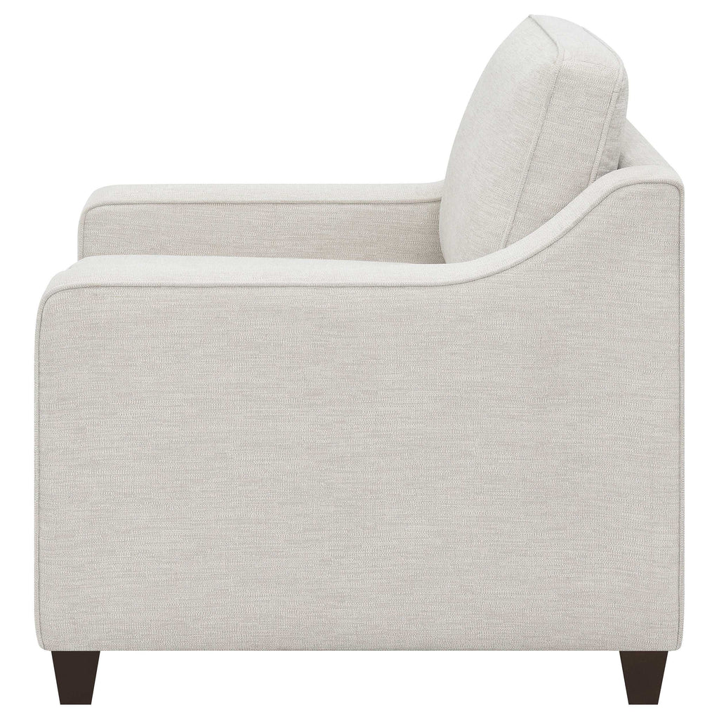Christine Upholstered Sloped Arm Accent Chair Beige