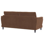 Selma 2-piece Velvet Upholstered Crescent Arm Sofa Set Rust