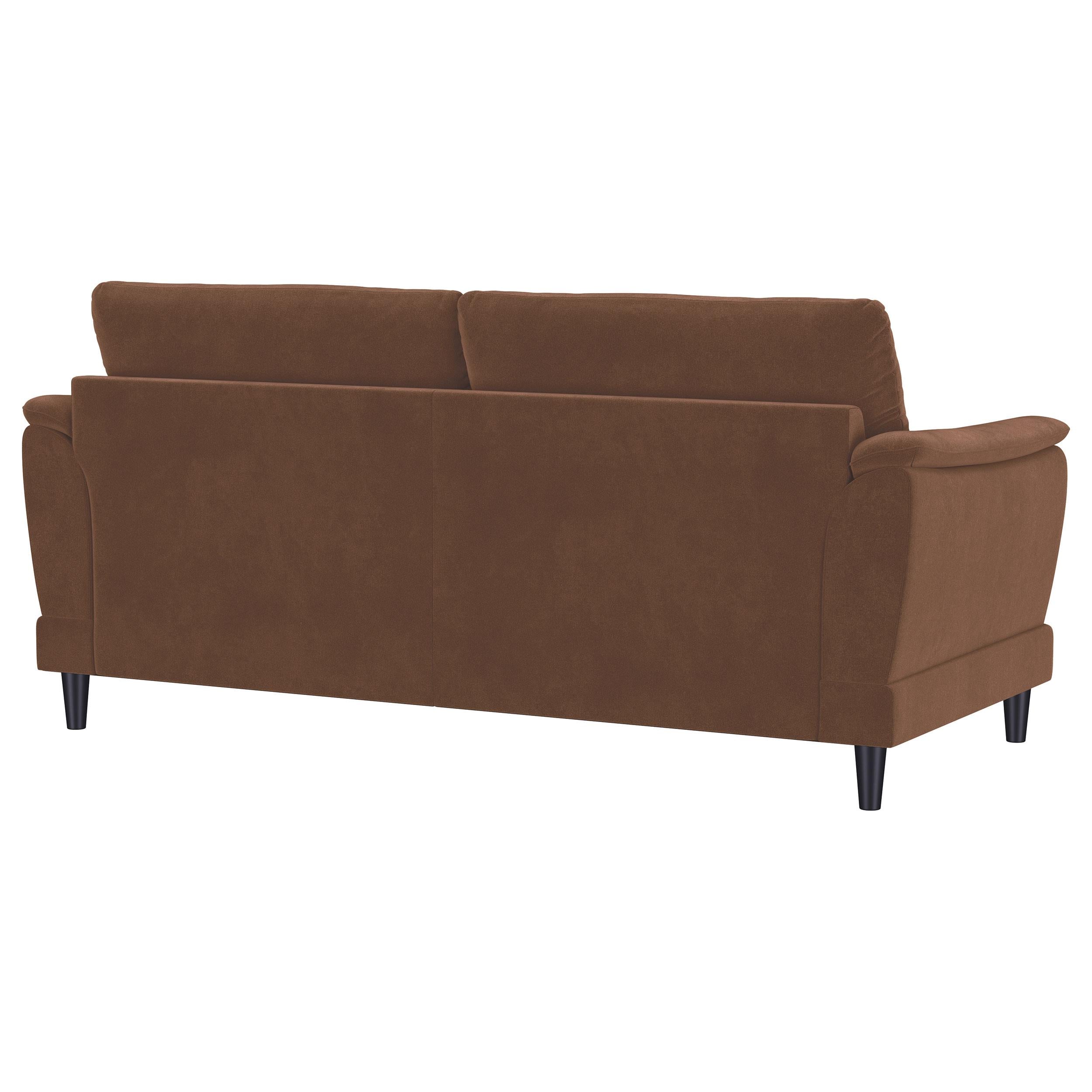 Selma 2-piece Velvet Upholstered Crescent Arm Sofa Set Rust
