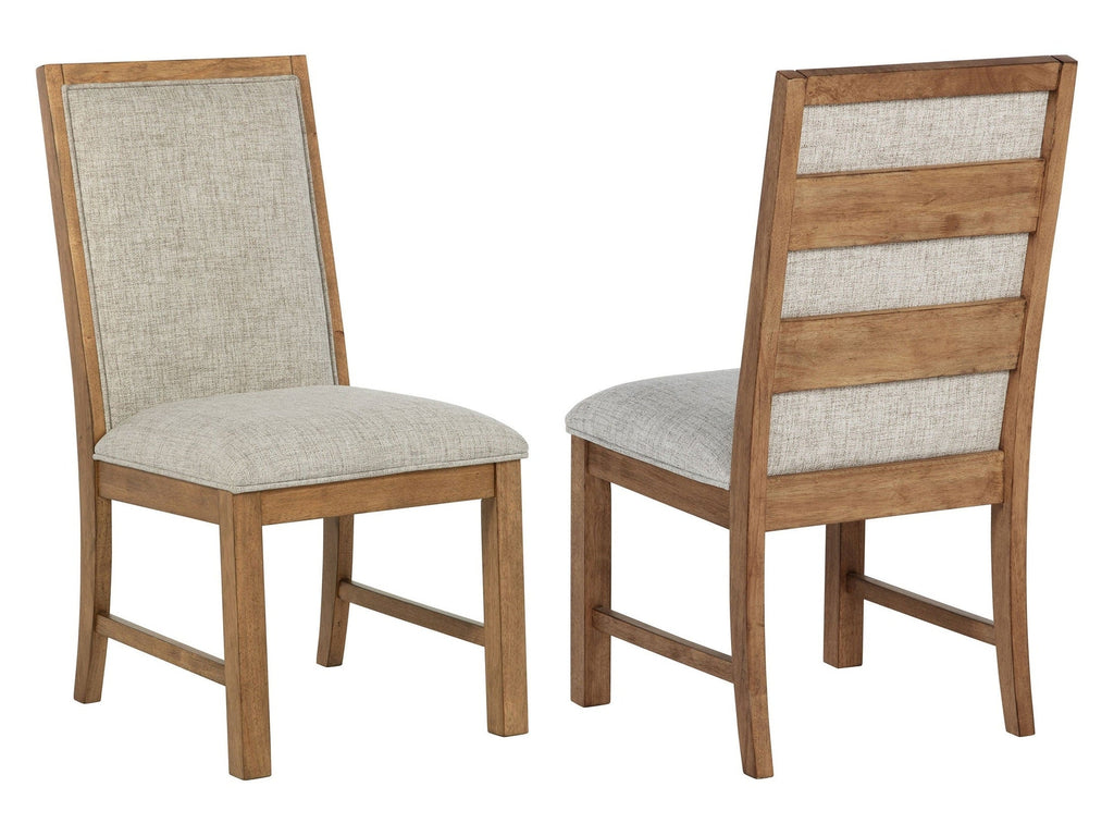 Bruner Upholstered Side Chair Natural Brown (Set of 2)