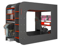 ESF Furniture - Gamer Bed 120x200 in Red & Black - GAMERBEDRED120x200