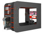 ESF Furniture - Gamer Bed 120x200 in Red & Black - GAMERBEDRED120x200