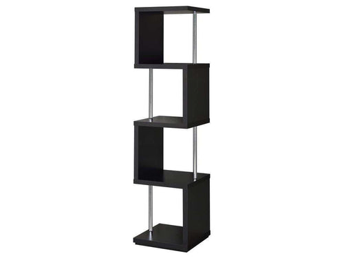 Baxter 67-inch 4-shelf Bookshelf White and Chrome