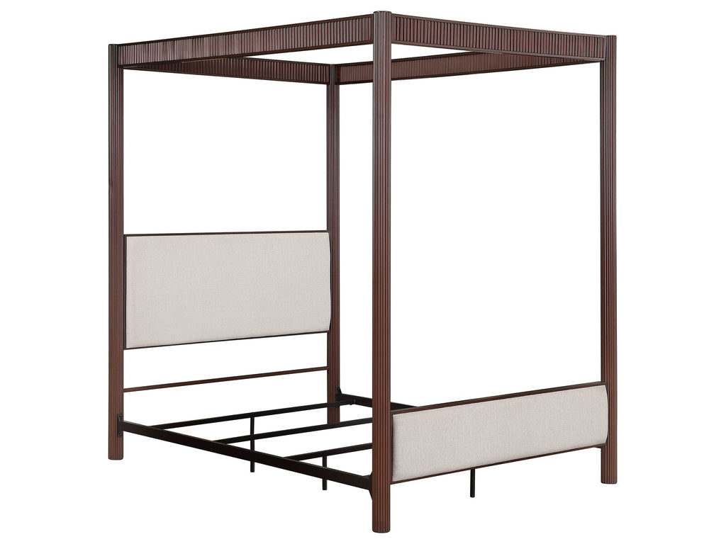 Zimmerlee 89-inch Metal Eastern King Canopy Bed Rust Brown