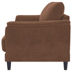 Selma 2-piece Velvet Upholstered Crescent Arm Sofa Set Rust