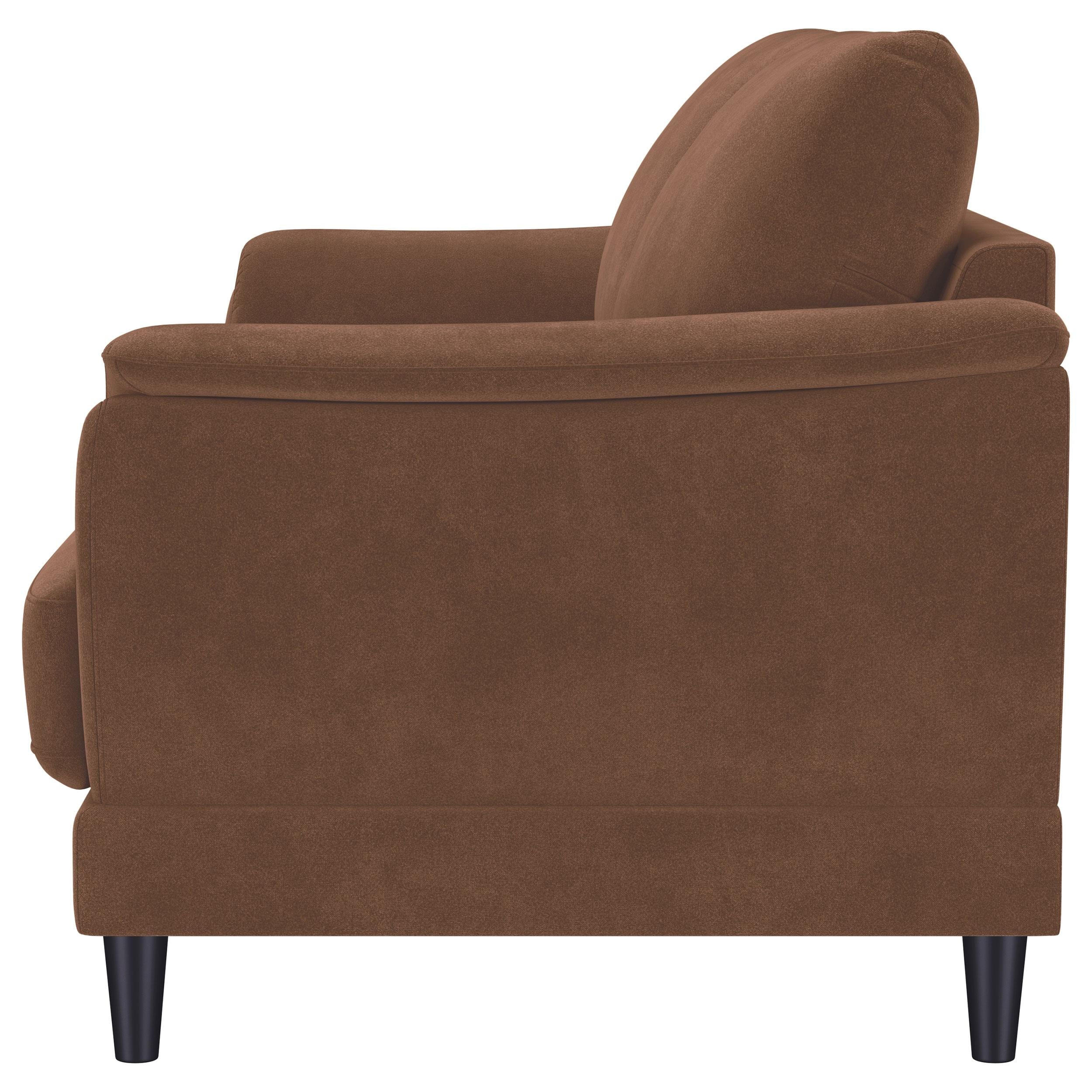 Selma 2-piece Velvet Upholstered Crescent Arm Sofa Set Rust