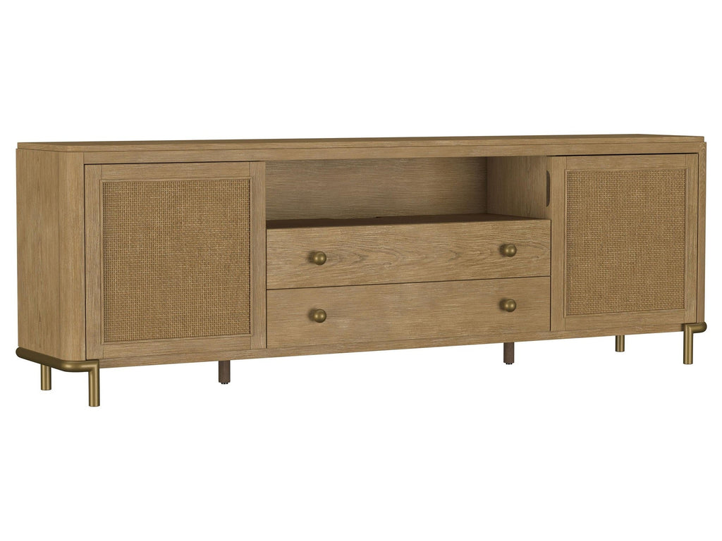 Arini Rattan Cane 2-door TV Stand Media Console Sand Wash