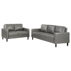 Ruth 2-piece Upholstered Track Arm Sofa Set Black